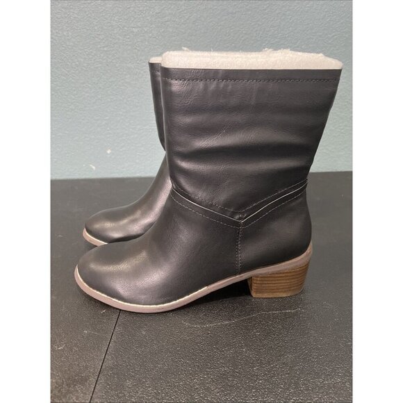 Corkys Boutique Boots Womens Sz 9M Black Vegan Leather Waterproof Easy Clean - Picture 5 of 7